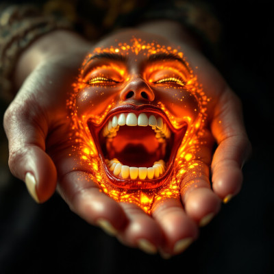 Cradling Light: A Smile of Mystery